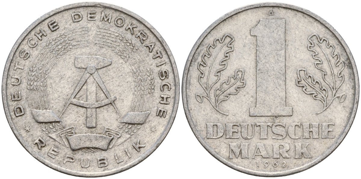 ГДР 1 марка 1962 A KM 13 алюминий 181-255