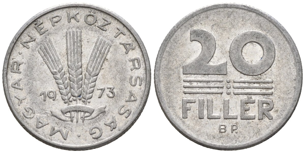 Венгрия 20 филлеров 1973 BP KM 573 алюминий 4152-262