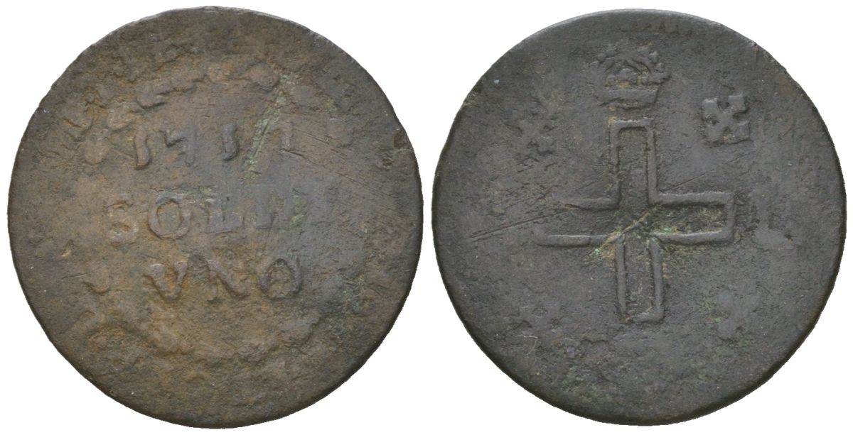 Савойя 1 сольдо 1717 KM 363 серебро 4615-817