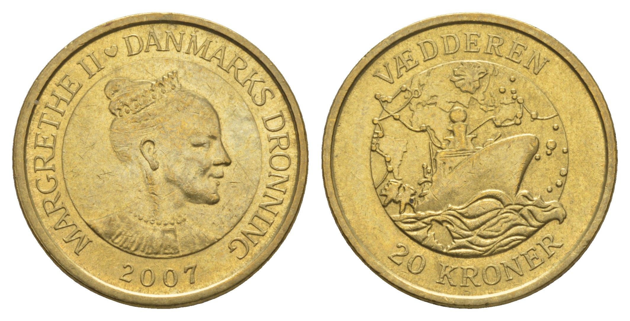 Дания 20 крон 2007 Корабли - Ледокол KM 921 алюминиевая бронза UNC 4657-1255