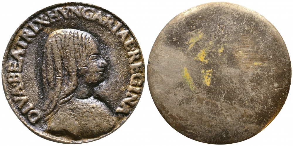 ЕВРОПА МЕДАЛЬ ND ОДНОСТОРОННИЙ ОТТИСК, СОВРЕМЕННАЯ КОПИЯ, КОРОЛЕВА ВЕНГРИИ БЕАТРИКС желтый металл 4386-521