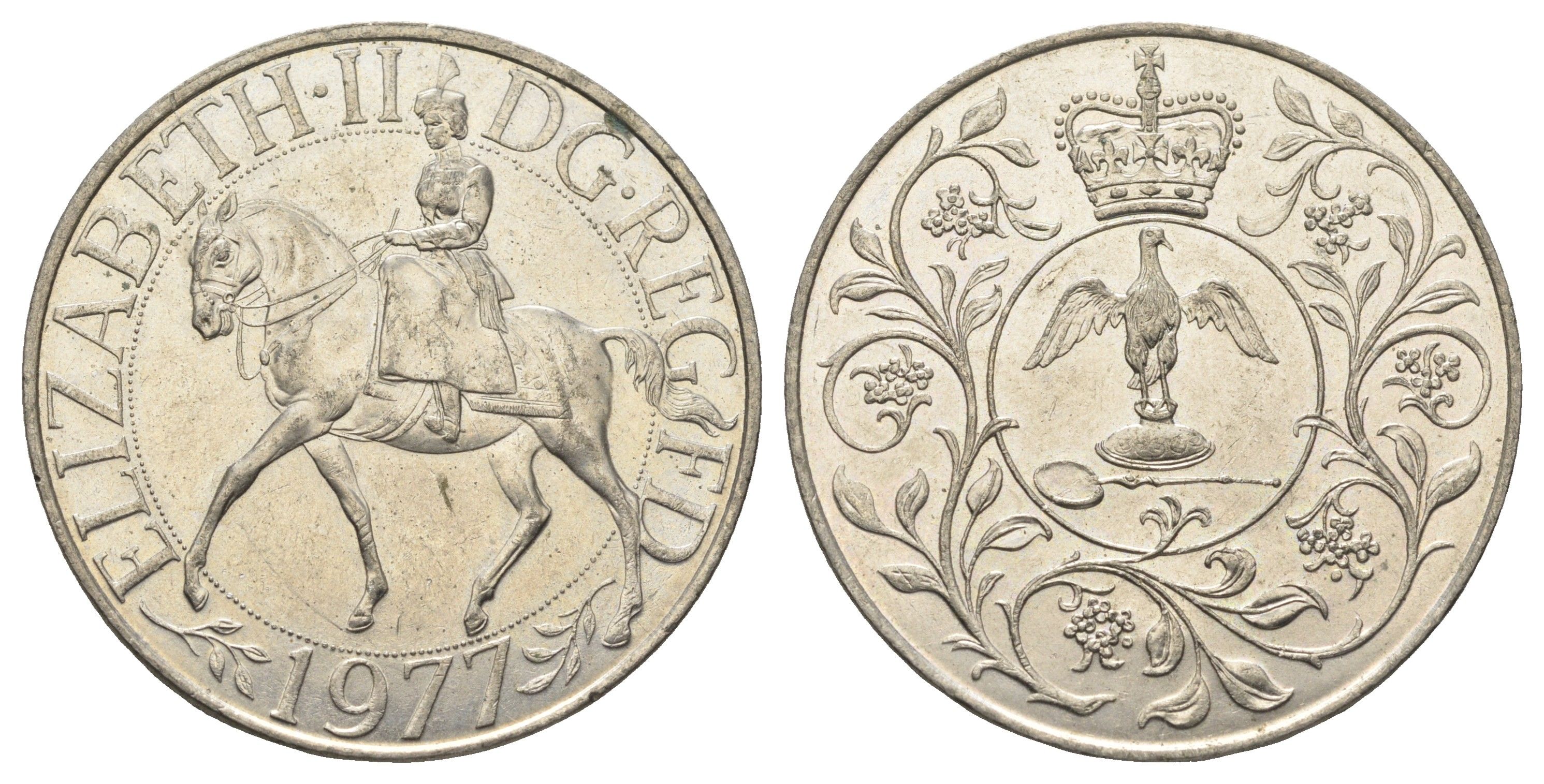 Великобритания 25 пенсов 1977 25 лет со дня коронации Елизаветы, Елизавета II (1952-2022) KM 894, Spink 4136 медно-никель aUNC 4386-423