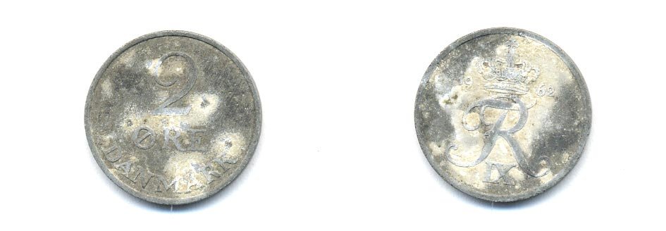 ДАНИЯ 2 ЭРЕ 1962 C; S, ФРЕДЕРИК IX (1947-1972) KM 840.2 цинк 4379-735