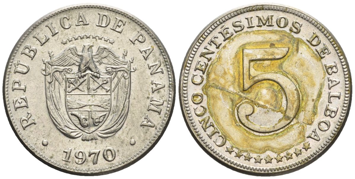 Панама 5 сентесимо 1970  KM 23.2 медно-никель    4610-323