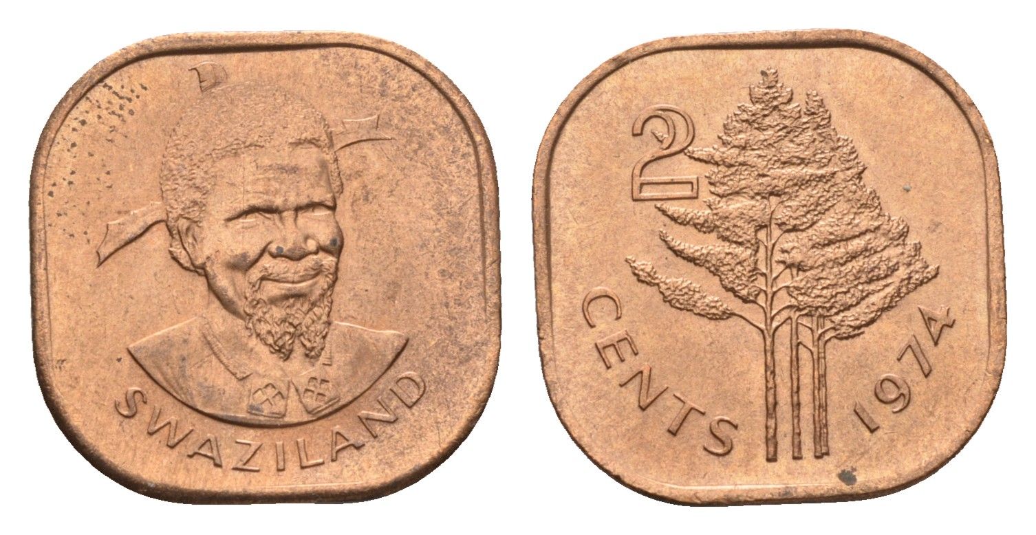 Свазиленд 2 цента 1974 KM 8 бронза UNC 4674-1251