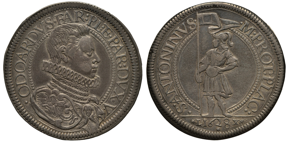 Пьяченца 1 скудо 1628 Одоардо Фарнезе (герцог Пармский) Dav. 4128 серебро 00-000-00