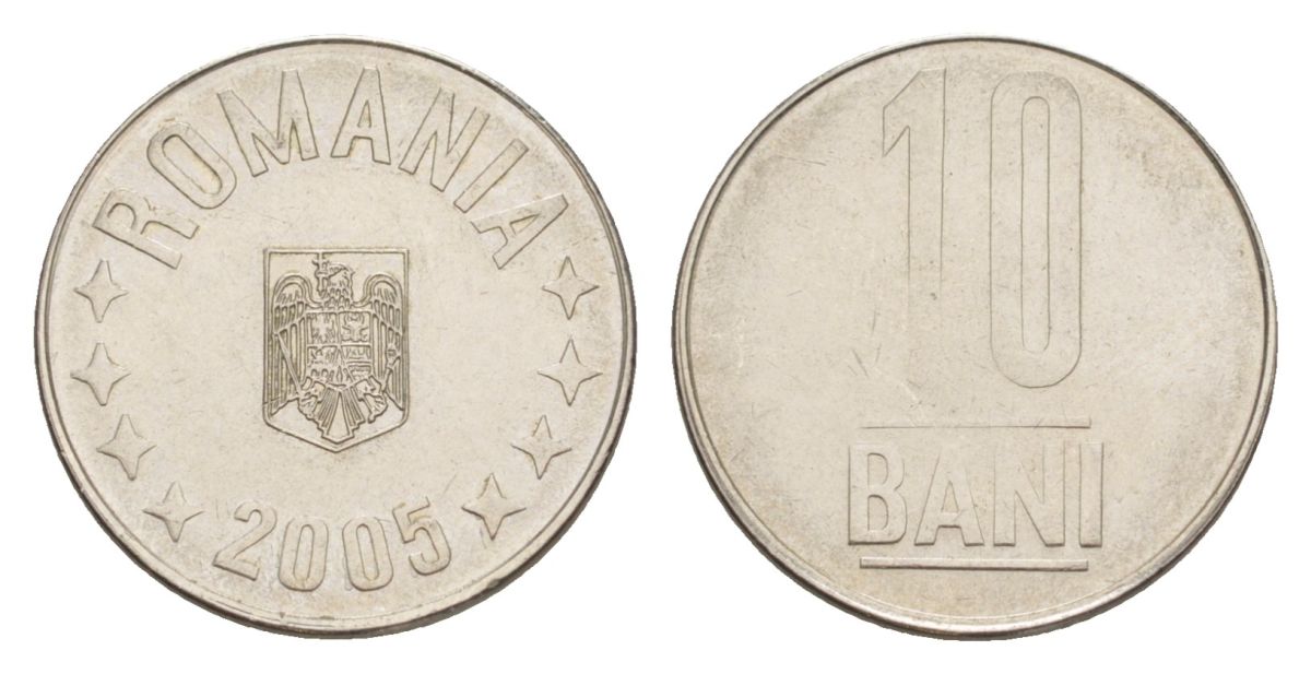 Румыния 10 бань (бани) 2005 KM 191 сталь плакированная никелем UNC 4632-1016