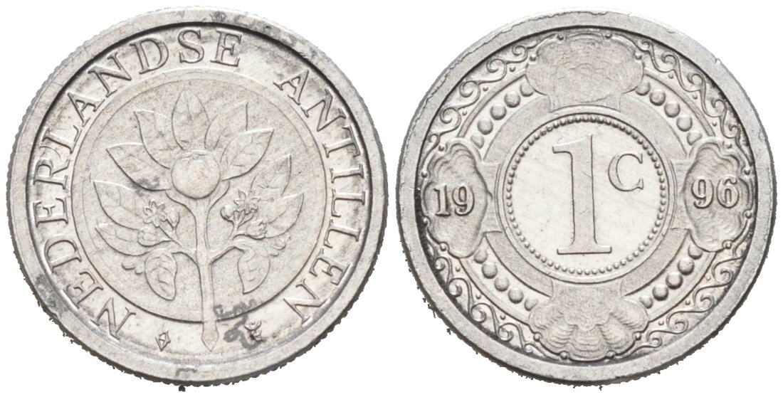 Нидерландские Антилы 1 цент 1996 Беатрикс (1980-2013) KM 32 алюминий 188-1244