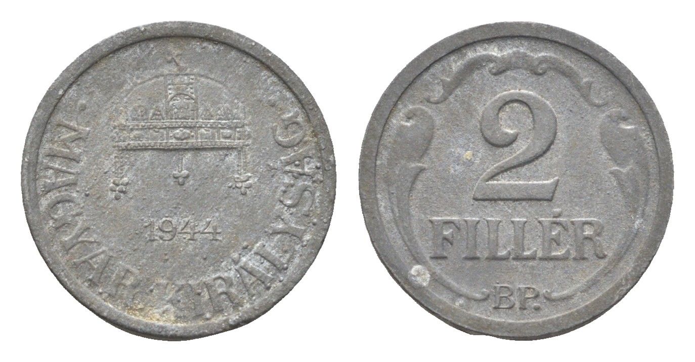 Венгрия 2 филлера 1944 BP KM 519 цинк 4665-559