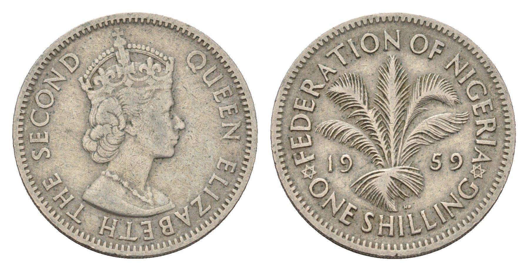 Нигерия 1 шиллинг 1959 KM 5 медно-никель 75-1022