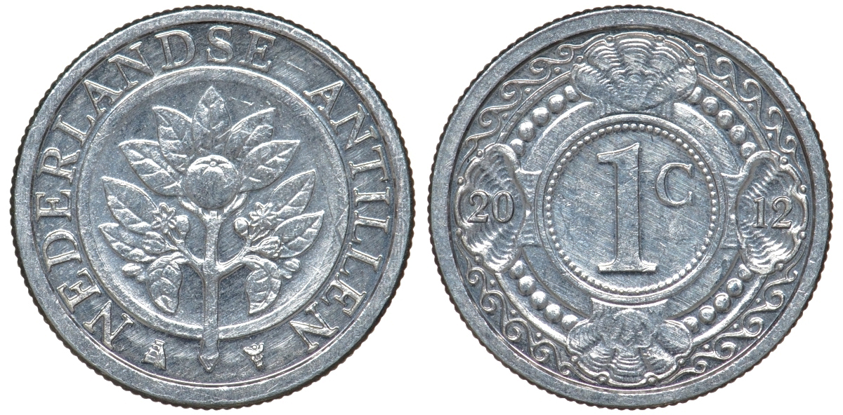 Нидерландские Антилы 1 цент 2012 Беатрикс (1980-2013) KM 32 алюминий UNC 51-747