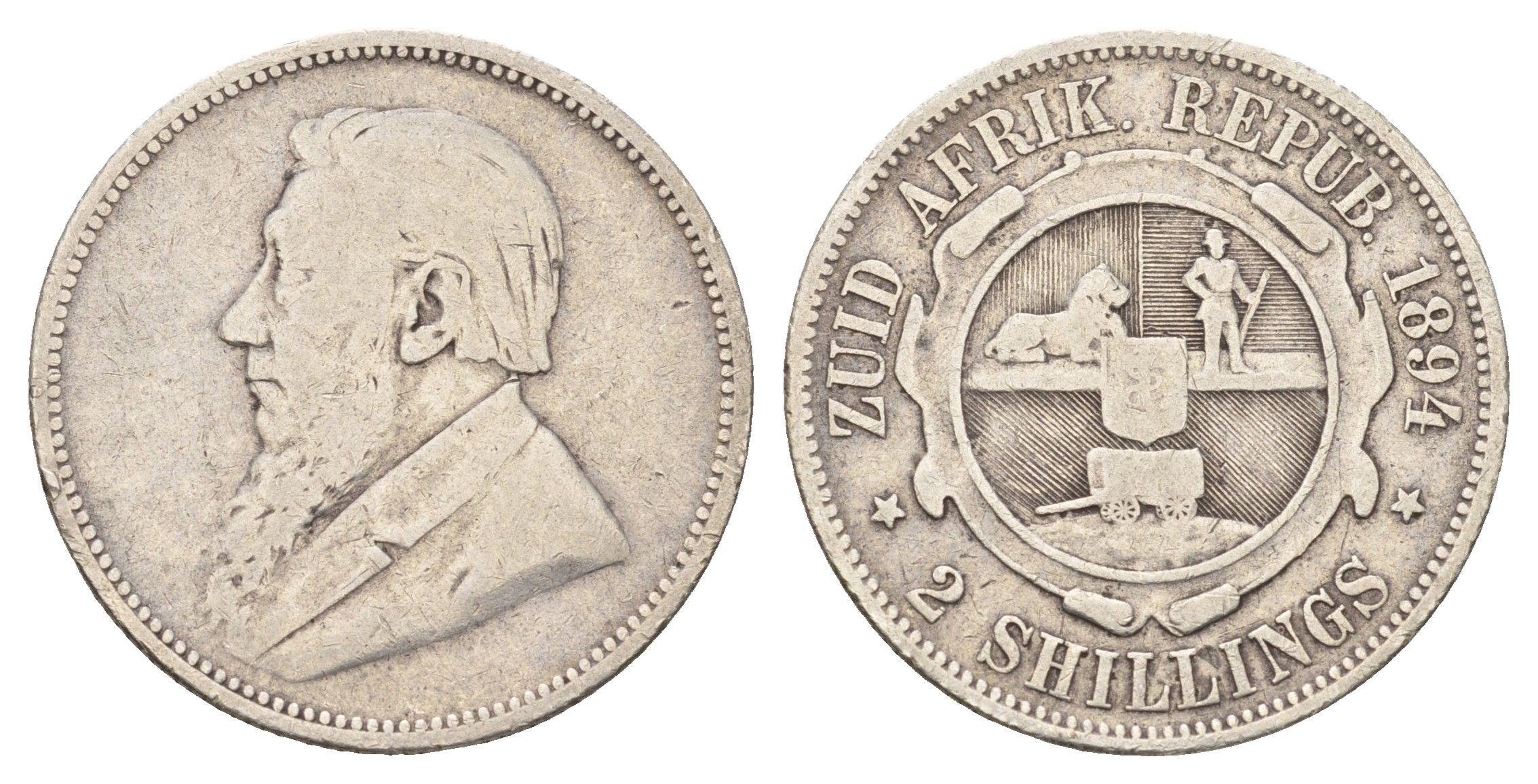 ЮАР 2 шиллинга 1894 KM 6 серебро 1531-1414