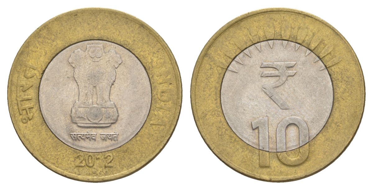 Индия 10 рупий 2012 KM 400 биметалл 4633-327