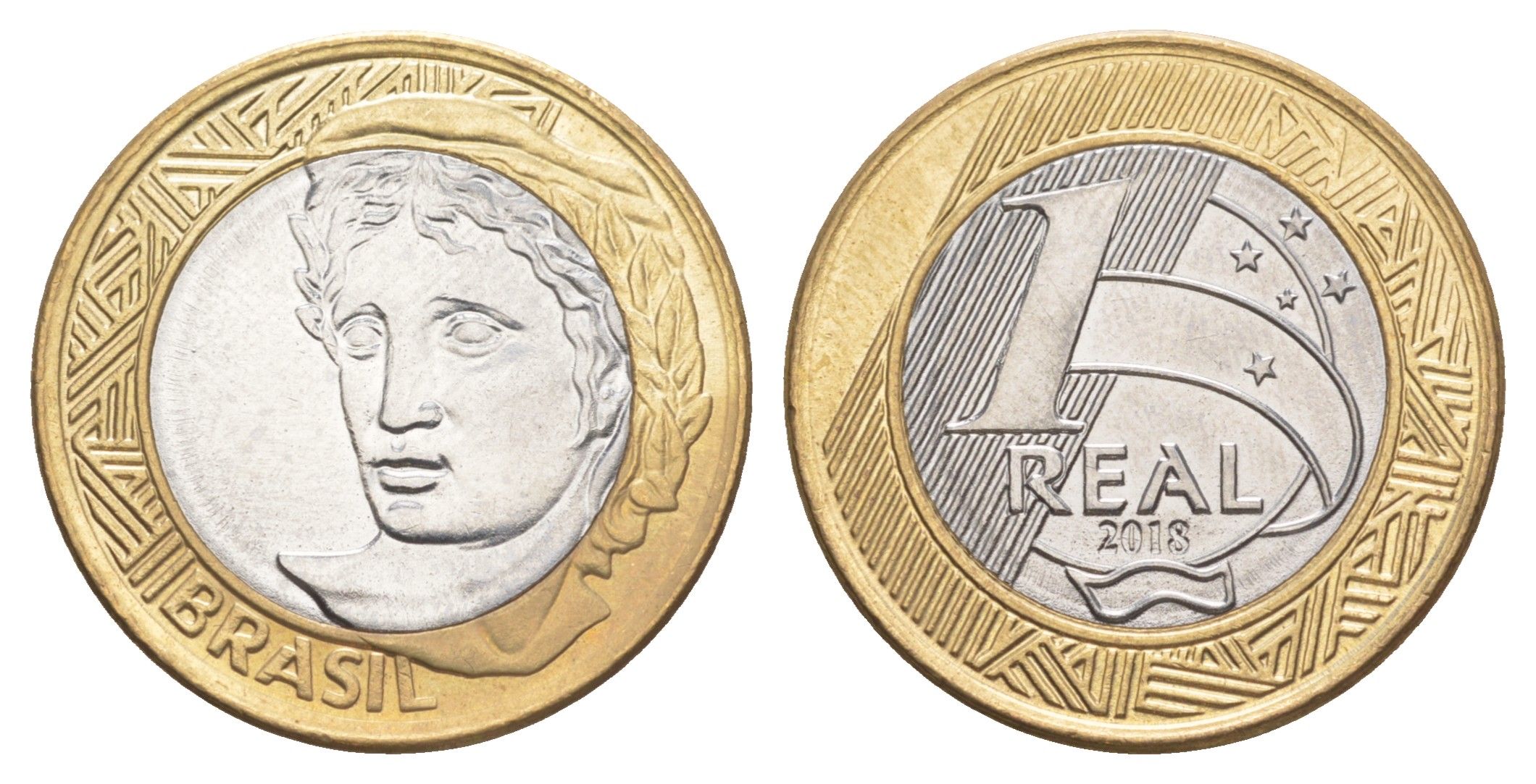 Бразилия 1 реал 2018 KM 652a биметалл UNC 4646-214