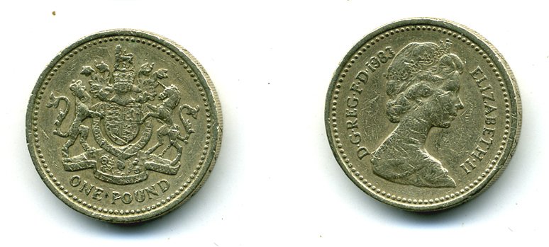 Великобритания 1 фунт 1983 Елизавета II (1952-2022) KM 933, Spink 4221 никель латунь 35-325