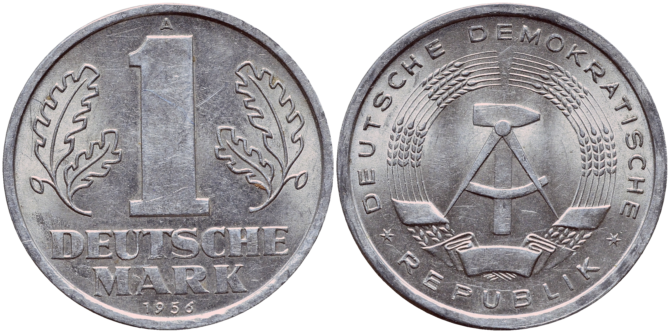ГДР 1 МАРКА 1956 А KM 13 алюминий aUNC 1523-133