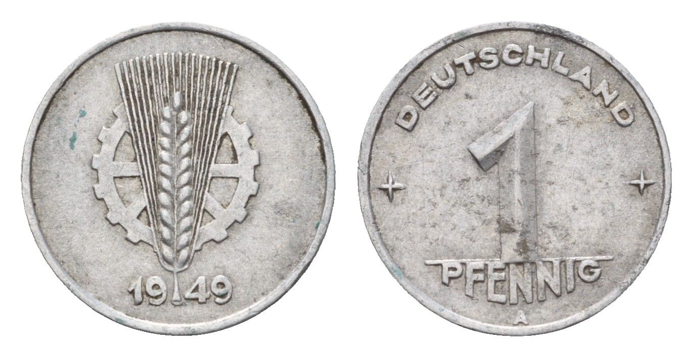 ГДР 1 пфенниг 1949 A KM 1 алюминий 4685-1253