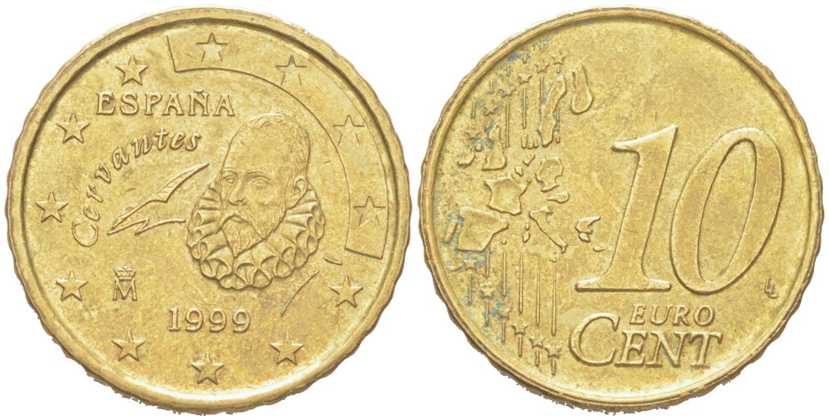 Испания 10 евроцентов 1999 KM 1043 нордик 4614-739