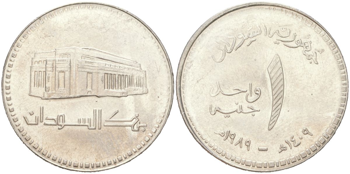 Судан 1 фунт 1989 KM 106 сталь плакированная медно-никелем UNC 4132-1057