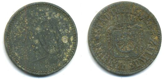 Марктредвиц (Бавария) 10 пфеннигов ND НОТГЕЛЬД MARKTREDWITZ, Funck 323.1 цинк 00-00