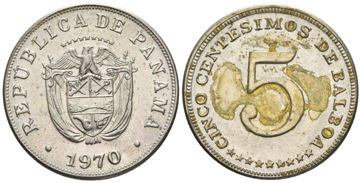 Панама 5 сентесимо 1970  KM 23.2 медно-никель    85-1125