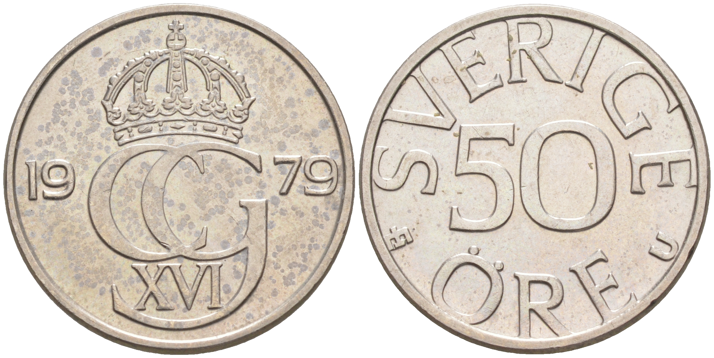 Швеция 50 эре 1979 Карл XVI Густав (1973- ) KM 855 медно-никель UNC 106-414