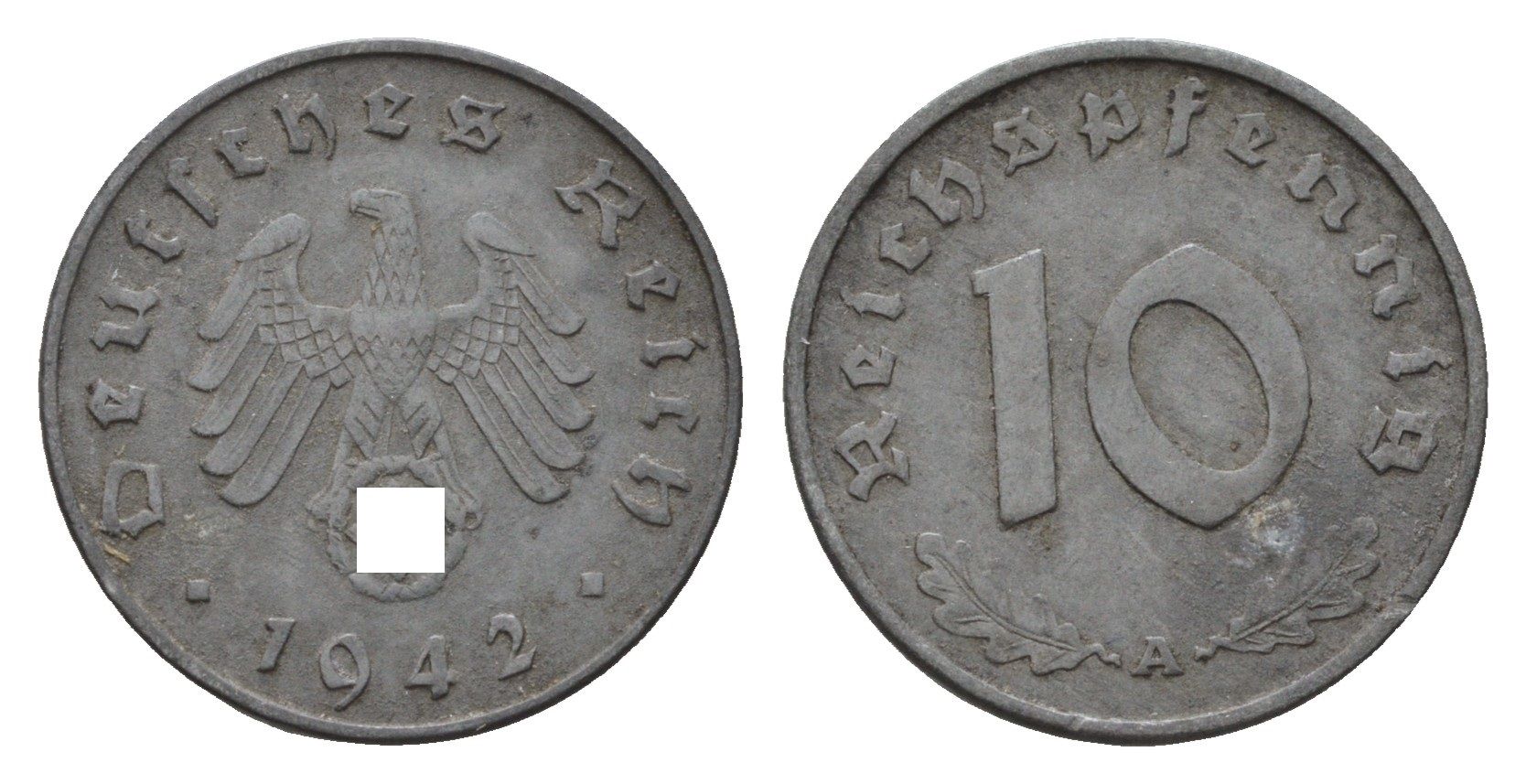 Германия 10 рейхспфеннигов 1942 A KM 101, J. 371 цинк 4685-432