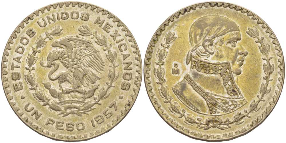 Мексика 1 песо 1957 Хосе Мария Морелос KM 459 серебро 37-411
