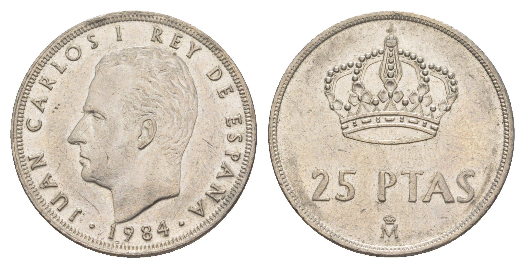 Испания 25 песет 1984 M, Хуан Карлос I (1975-2014) KM 824 медно-никель 4616-1043