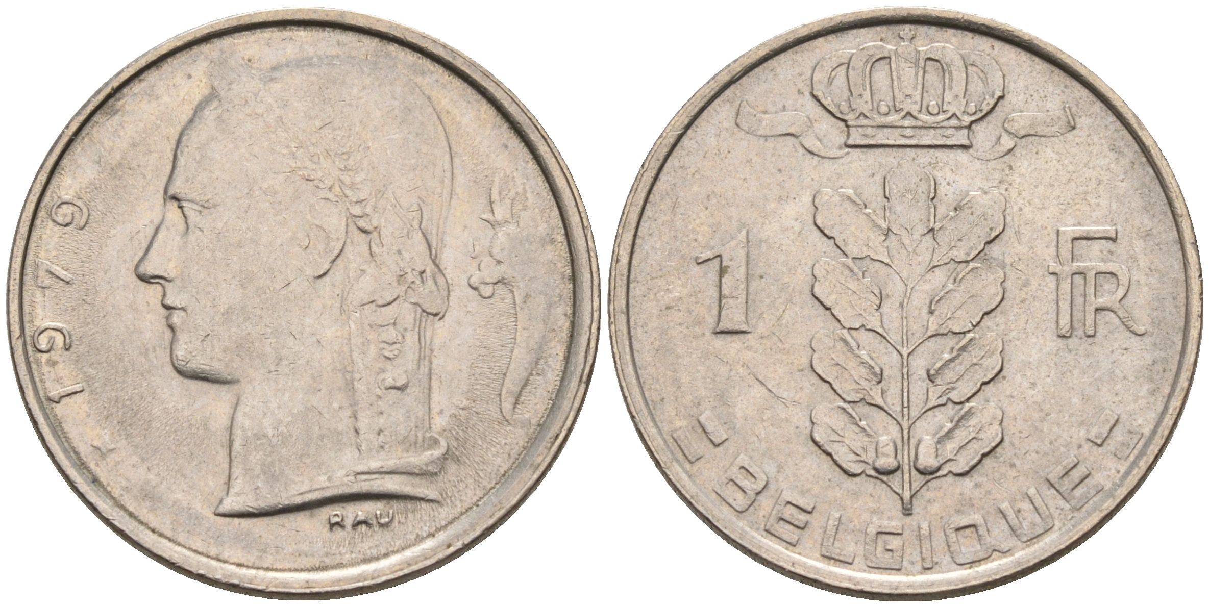 БЕЛЬГИЯ 1 ФРАНК 1979 BELGIQUE KM 142.1 медно-никель 4563-1126