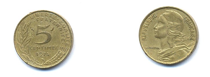 ФРАНЦИЯ 5 САНТИМОВ 1975 ТИП MARIANNE KM 933 медь алюминий никель 4379-934