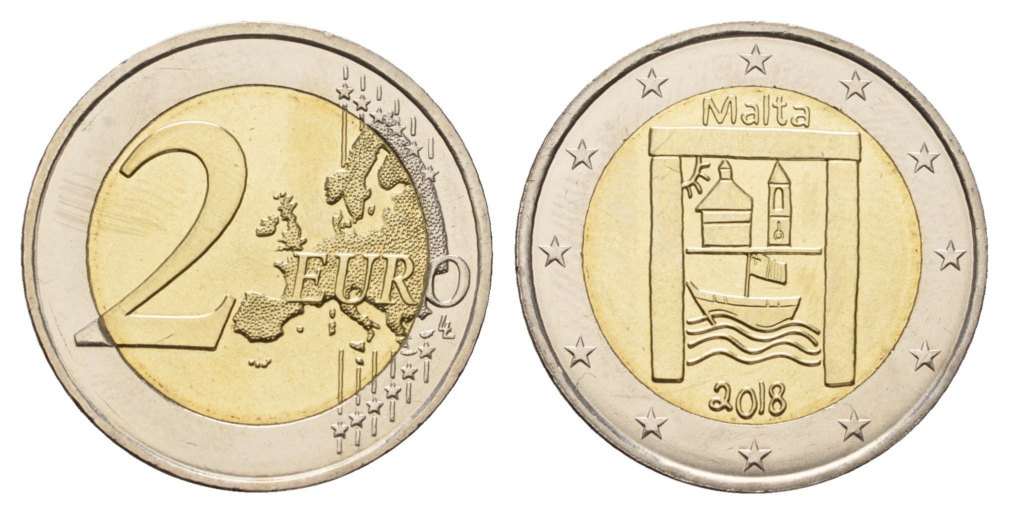 Мальта 2 евро 2018 Культурное наследие KM 190 биметалл UNC 72-1214