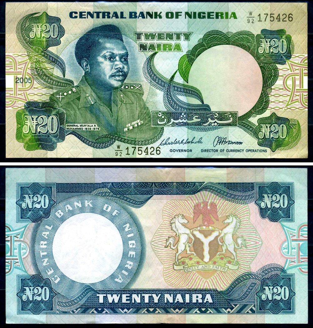 Нигерия 20 найра 2005 W|92 Pick 26 i (1) бумага 00-00
