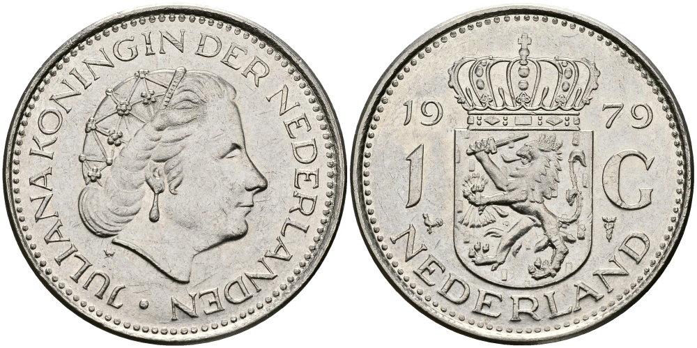 Нидерланды 1 гульден 1979 Юлиана (1948-1980) KM 184a никель 94-652