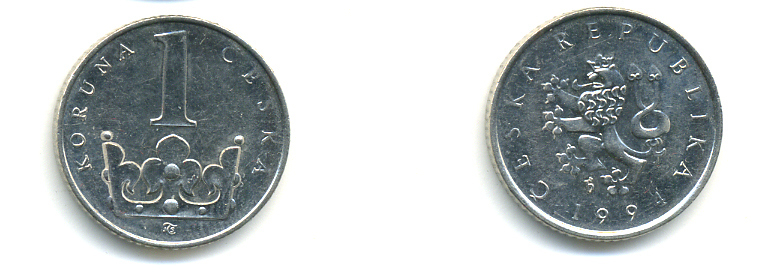 Чехия 1 крона 1994 KM 7 сталь плакированная никелем 89-1622