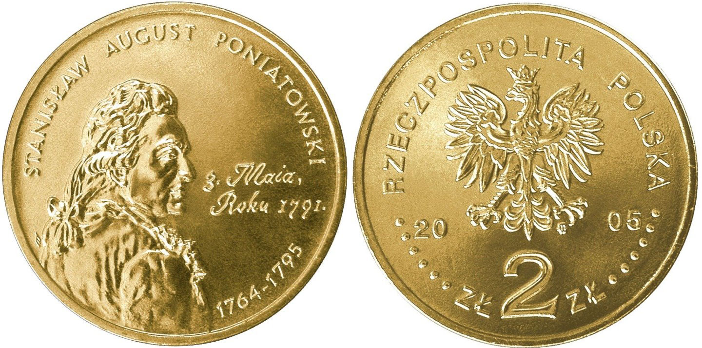 Польша 2 злотых 2005 MW, Станислав II Август Понятовский (1764-1795) KM 530, Parchimowicz 959 нордик  UNC  M60-03
