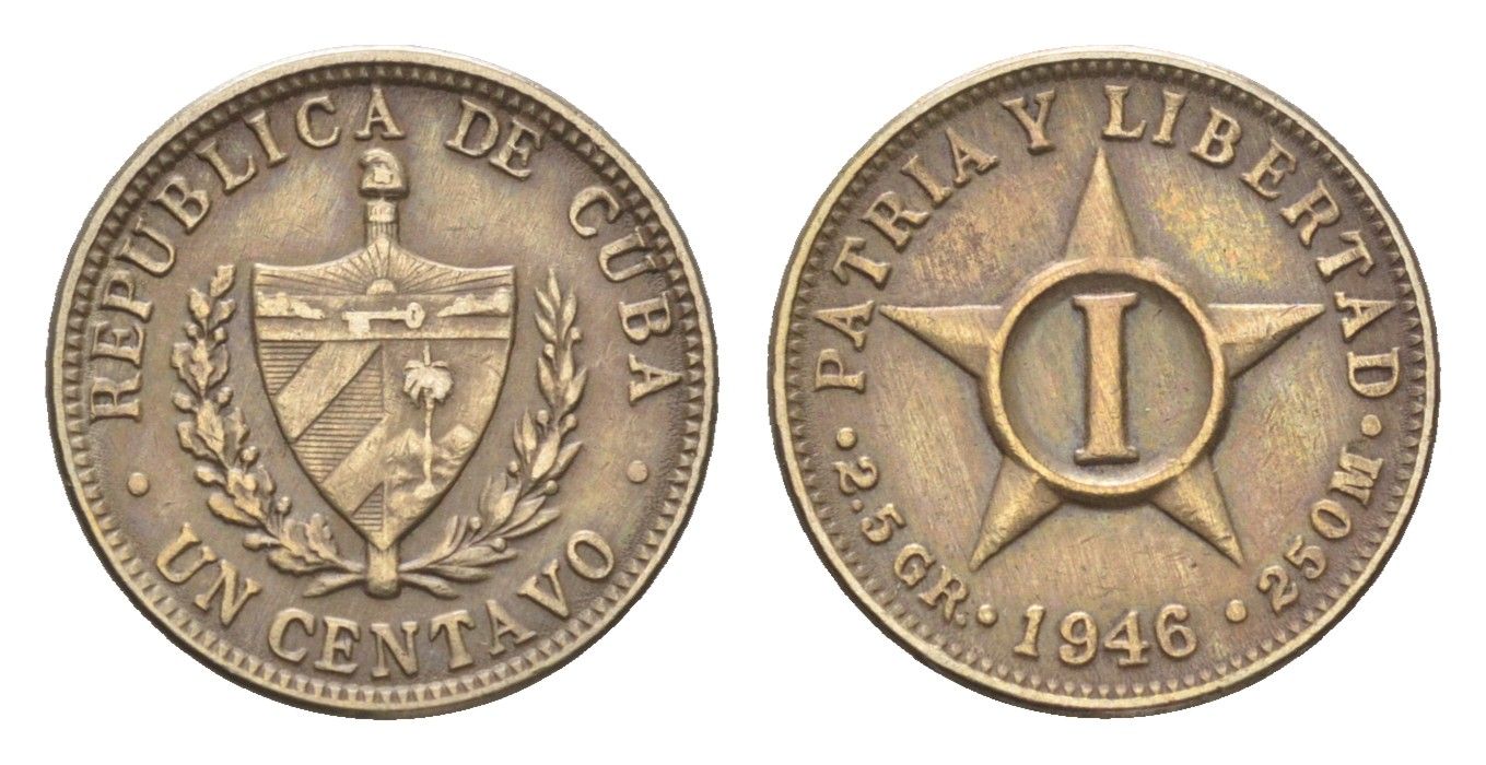 Куба 1 сентаво 1946 KM 9.2 медно-никель 4668-843