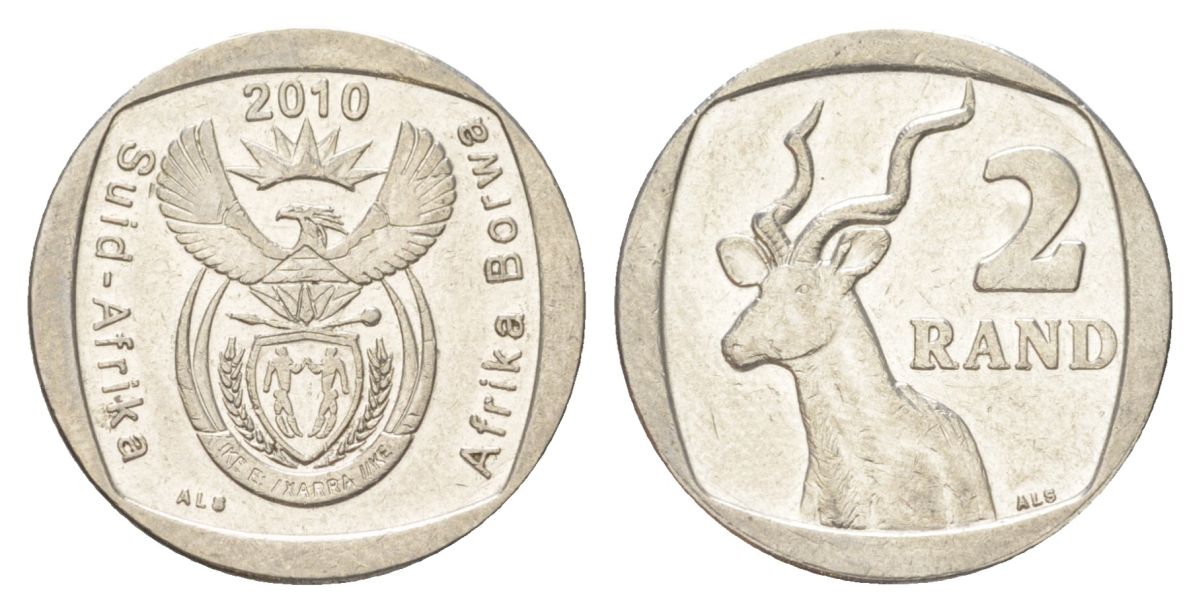 ЮАР 2 ранда 2010 KM 498 медь плакированная никелем 4628-255