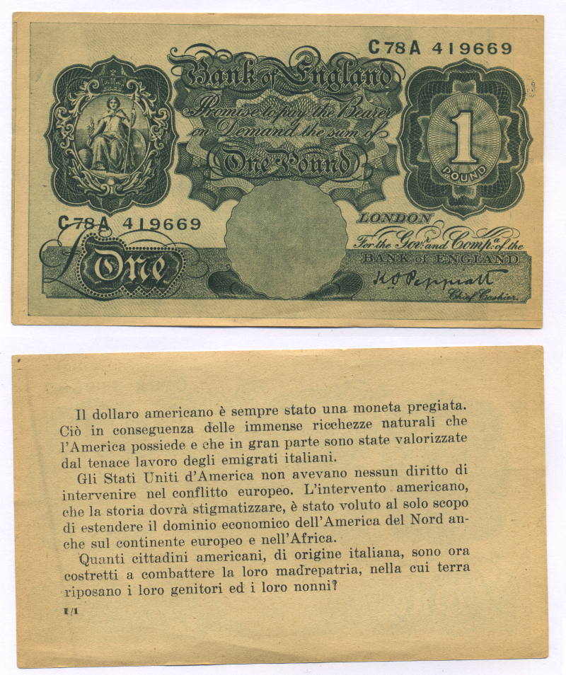 АНГЛИЯ 1 ФУНТ КСЕРОКОПИЯ бумага 444-3-2