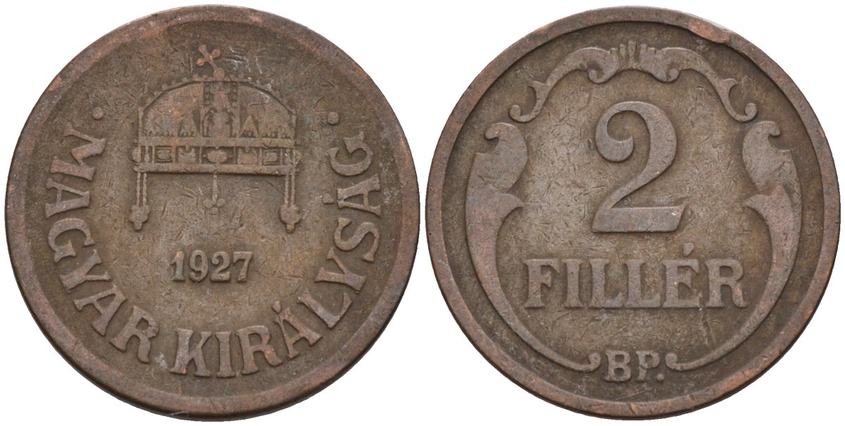 Венгрия 2 филлера 1927 BP KM 506 бронза 4115-1067