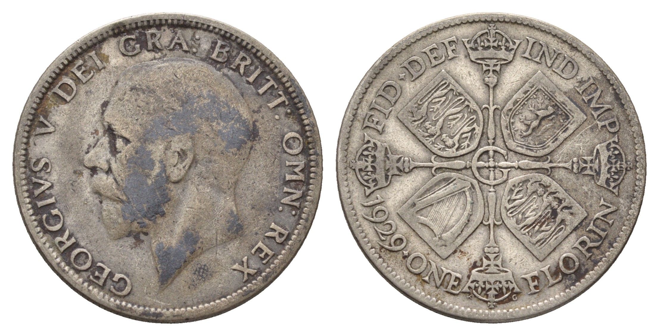 Великобритания 2 шиллинга (флорин) 1929 Георг V (1910-1936) KM 834, Spink 4038 серебро 4691-916