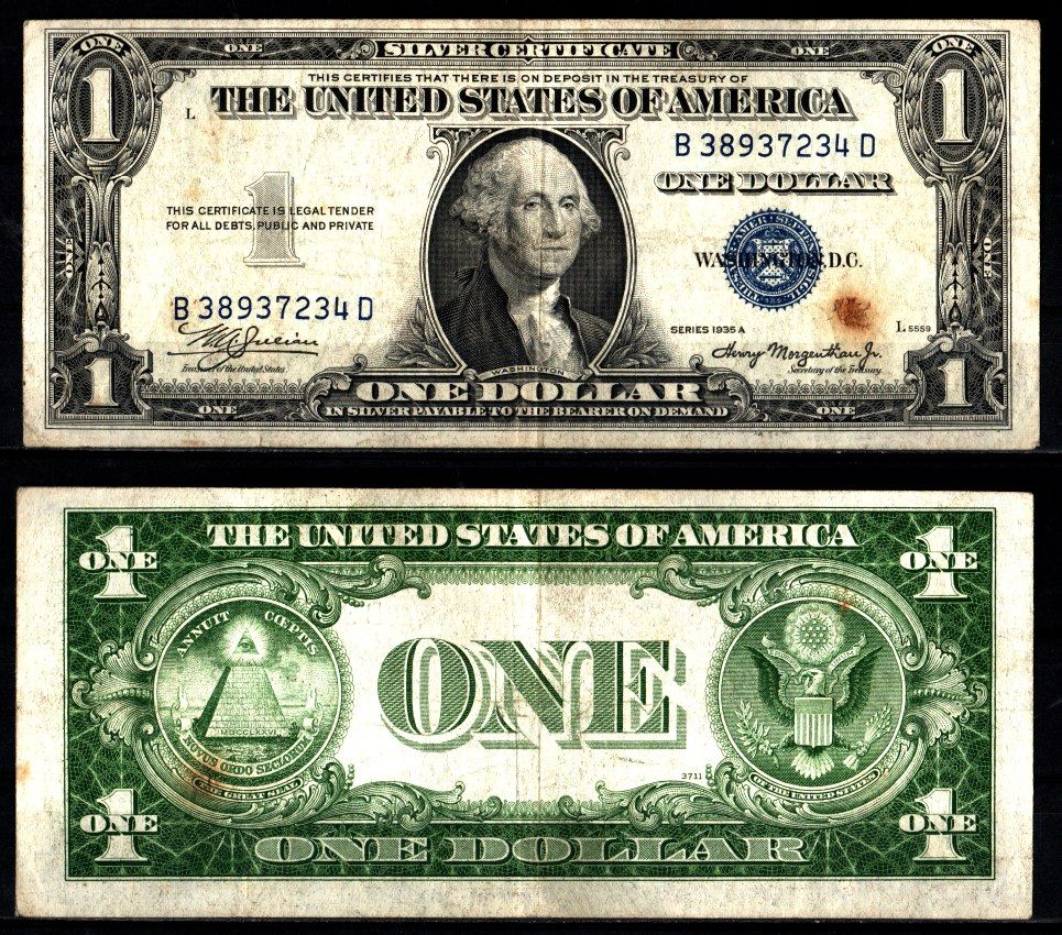США 1 доллар 1935 Серия A, Джордж Вашингтон Pick 416 a бумага 2119-18-2-2