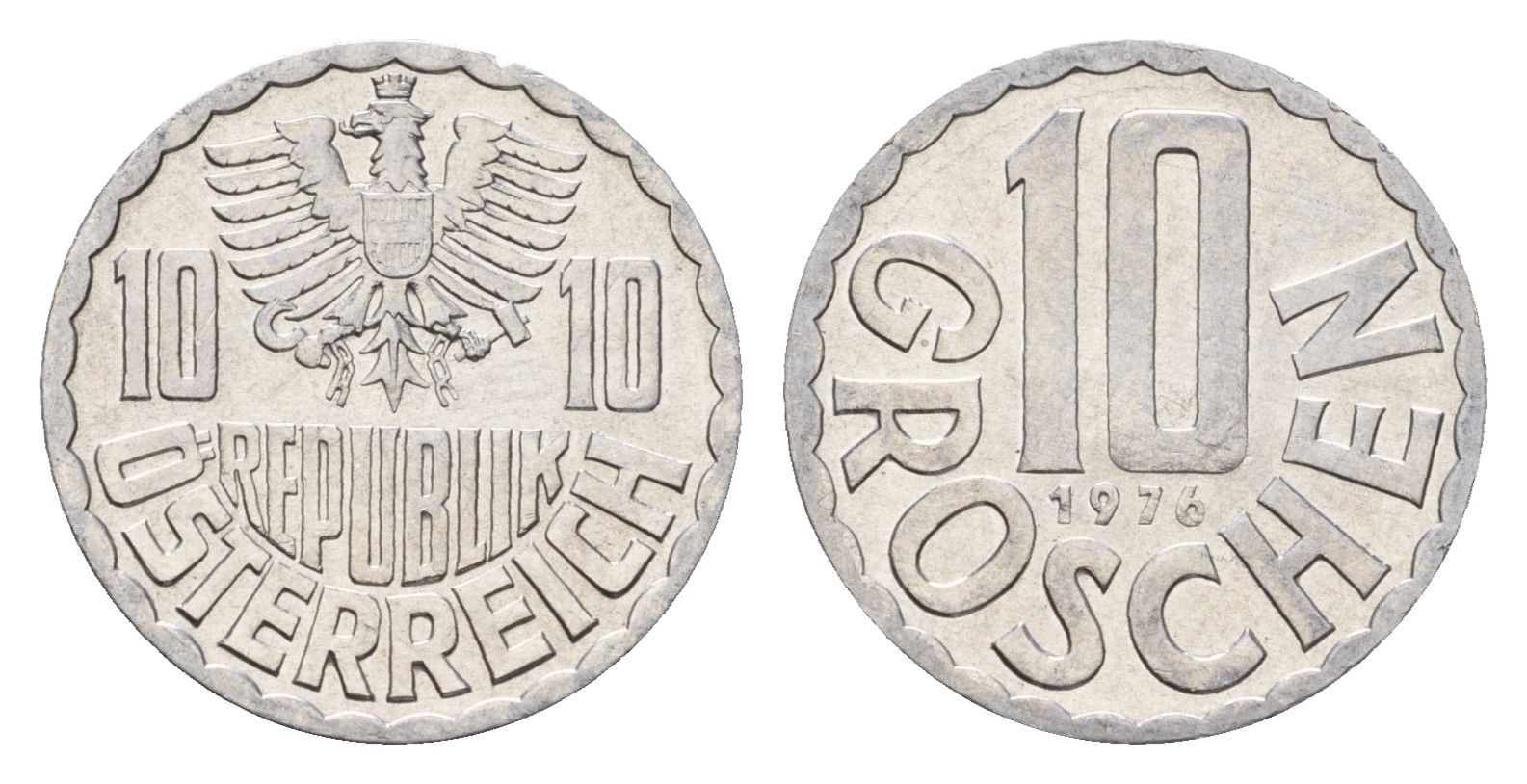 Австрия 10 грошей 1976 KM 2878 алюминий 4669-669