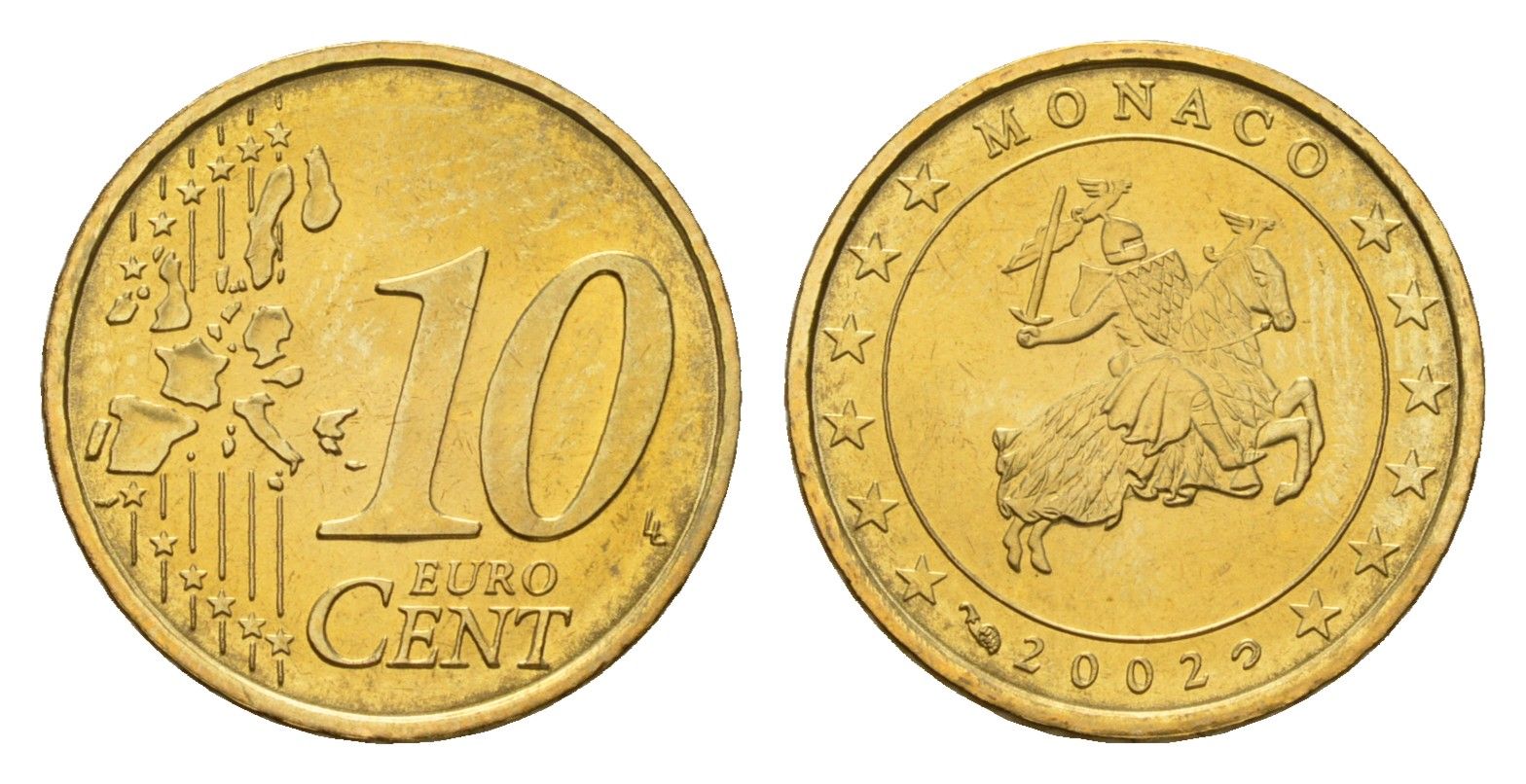 Монако 10 евроцентов 2002 KM 170 нордик UNC 270-742