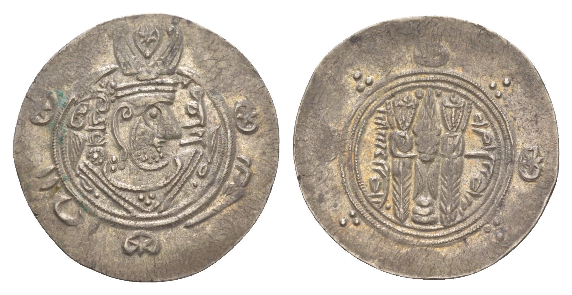 Табаристан 1/2 драхмы (подражание Сасанидской драхмы) 788-793 AH 172-176, Мукатиль серебро 1515-1945