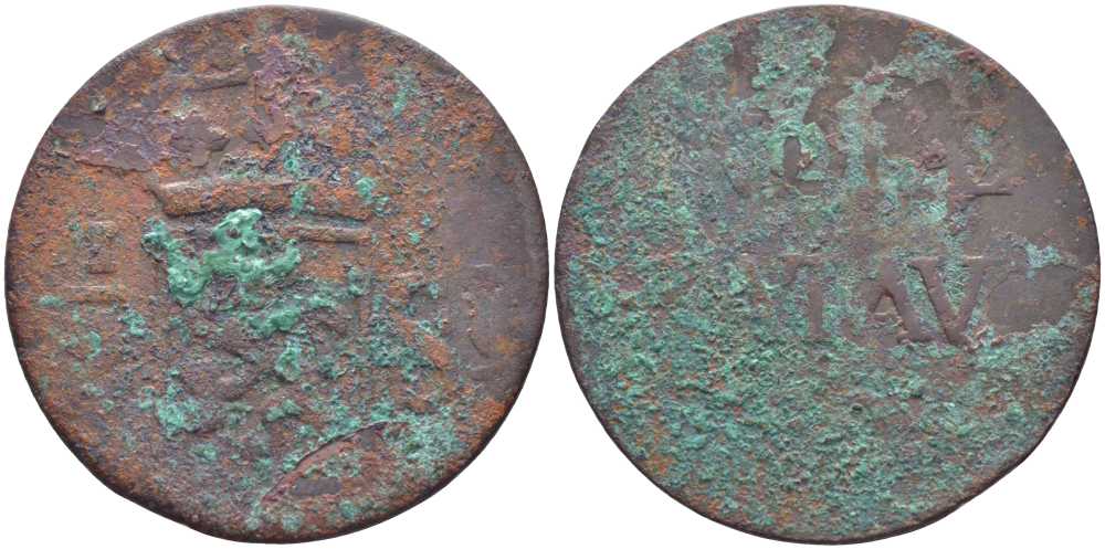 Нидерландская Индия, Суматра 1/2 штубера 1821-1826 Батавская Индия KM 284.2 медь 109-1142