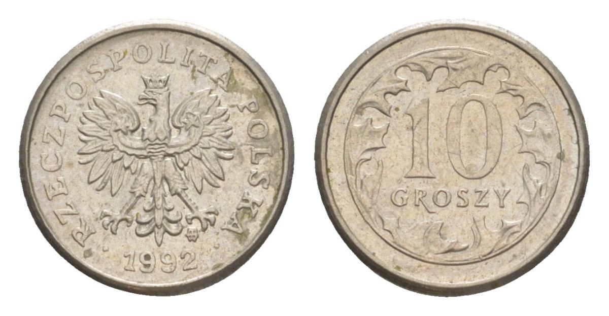 Польша 10 грошей 1992 Y 279 медно-никель 4625-662