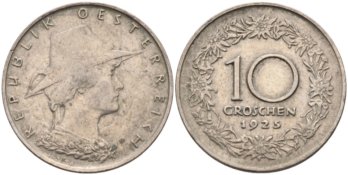 Австрия 10 грошей 1925 KM 2838 медно-никель 4126-342