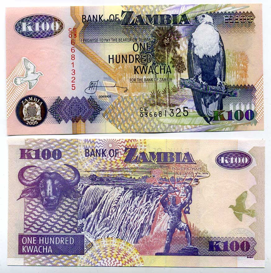 Замбия 100 квач 2005 орлан крикун, водопад Виктории Pick 38 e бумага UNC (пресс) 448-45-1