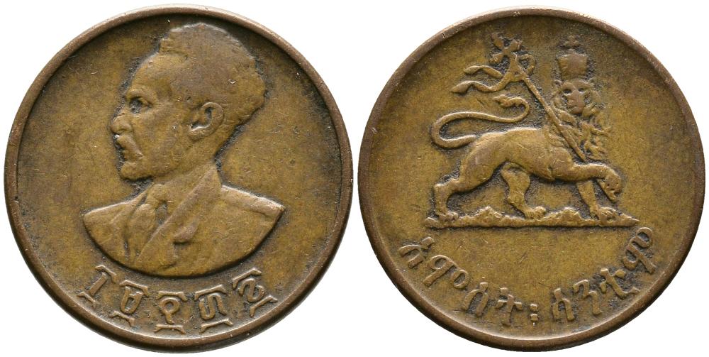 Эфиопия 5 центов 1944 EE 1936, Хайле Селассие I, второе правление (1930-1936) KM 33 медь 4549-536